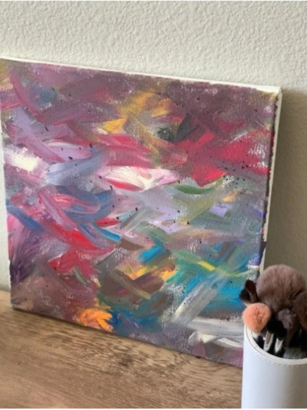 Original Abstract Painting 12x12 Canvas Art "Tokyo"